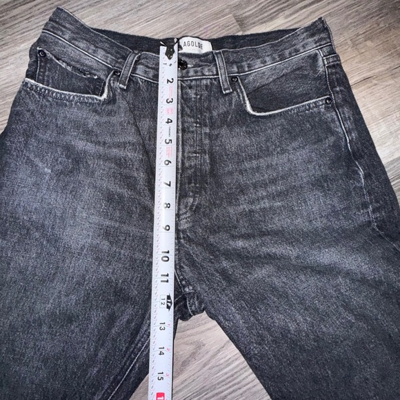 Agolde Fran Relaxed Straight Leg Jeans Womens 27 Black High Rise Button Flyy - Picture 7 of 8
